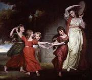 George Romney The five youngest children of Granville Leveson-Gower, 1st Marquess of Stafford oil painting